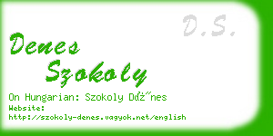 denes szokoly business card